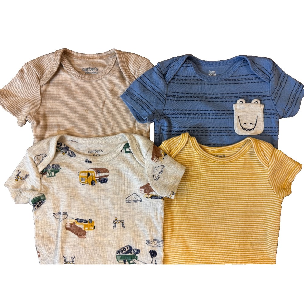 Carters Baby Boy Clothes Bodysuits 6 Months Lot Bundle Tee Shirts Short Sleeved